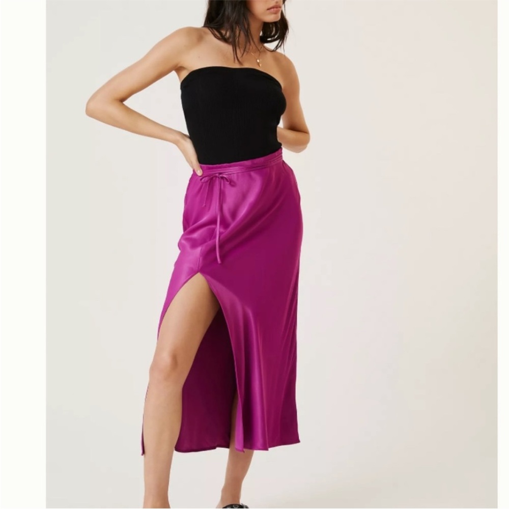 Anthropology Magenta Slip Skirt